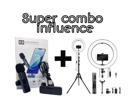 Aro de luz + trípode + micrófono