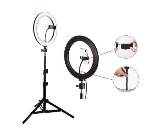 Aro de luz + trípode + micrófono