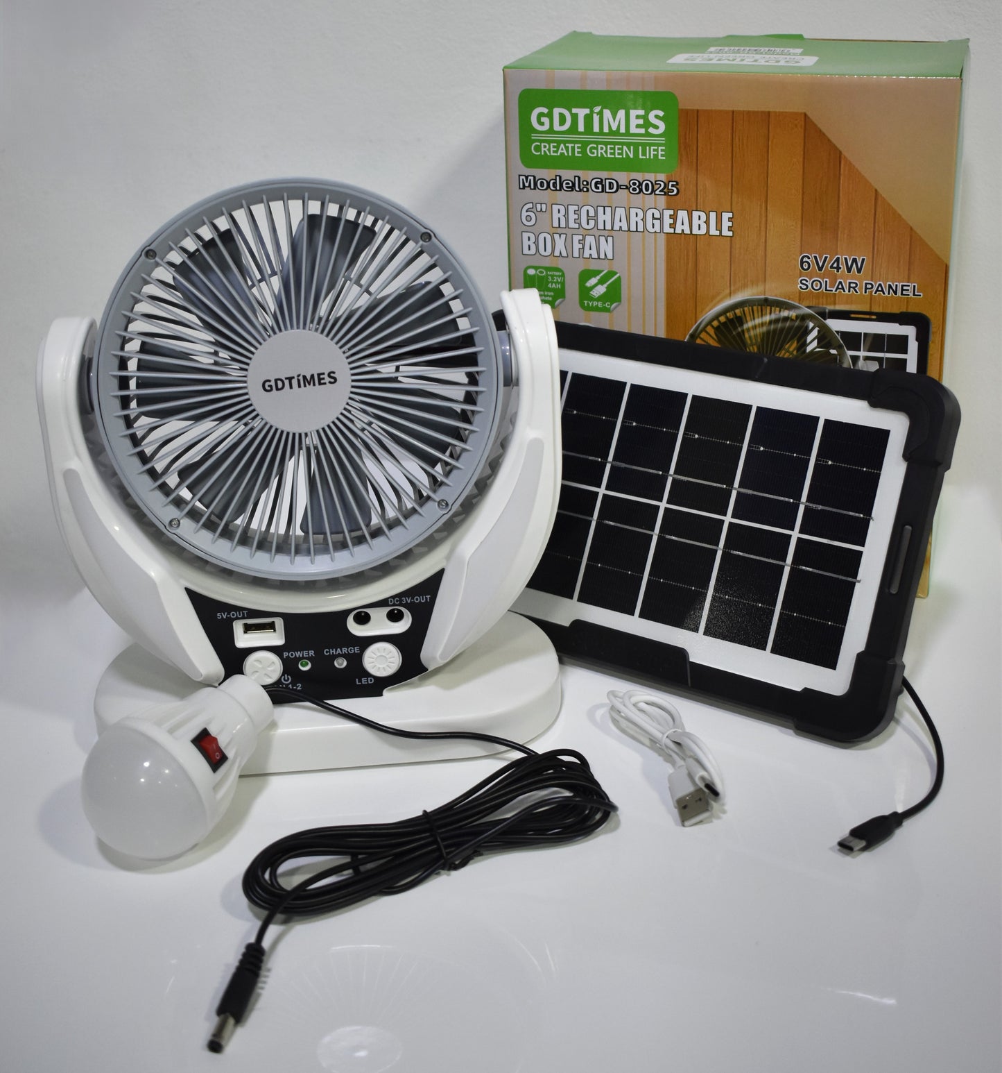 Ventilador Solar Recargable